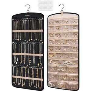 Hanging Jewelry Organizer Necklace Holder Anti Tangle Travel Jewelry Storage Bag